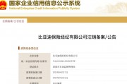 比亞迪保險經(jīng)紀(jì)公司注銷 相關(guān)人士回應(yīng)：對保險業(yè)務(wù)不造成影響