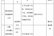 螞蟻消金被罰140萬元：公司治理不完善、風(fēng)控獨(dú)立性不足、貸后管理不到位、委外催收管理不到位