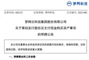 A股突發(fā)！又一重大資產(chǎn)重組，夢(mèng)網(wǎng)科技明起停牌