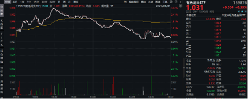 有色蓄勢高飛！有色龍頭ETF（159876）盤中逆市漲超3%！銅、金、鋁攜手上攻，北方銅業(yè)漲停封板