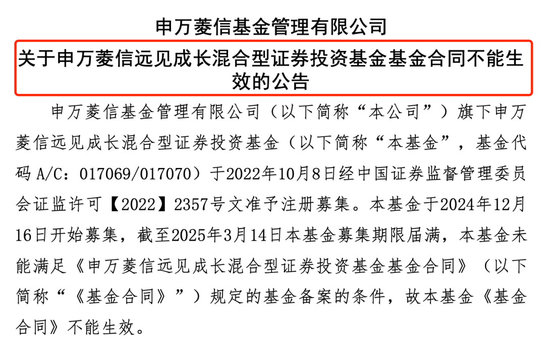 太意外！又有一只新基金發(fā)行失敗！股市回暖，申萬菱信旗下新基金仍失敗